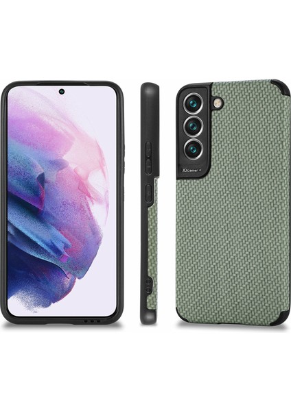 Samsung Galaxy S21 Fe 5g Fiber Doku Telefon Kapağı Pu Deri Kaplamalı Taşıma Karşıtı Pvc+Yumuşak Tpu Koruyucu Kılıf Yeşili (Yurt Dışından)