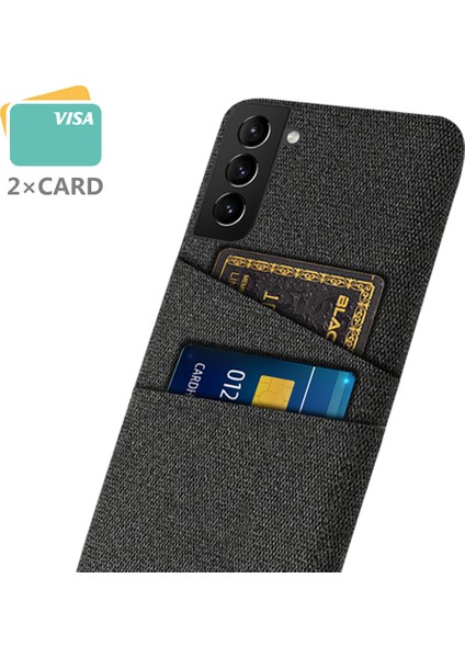 Samsung Galaxy S22 Için 5g Akıllı Telefon Kılıf Dokusu Çok Fonksiyonlu Çift Kart Yuvaları Bez+Pc Telefon Geri Kapak Black (Yurt Dışından) fiyatları
