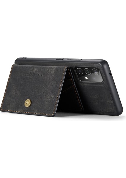 Samsung Galaxy A32 4g (Ab Versiyonu) Çıkarılabilir Manyetik Emilim Cüzdan Telefon Kapağı Kickstand-Black ile Deri Kaplamalı Tpu Kılıfı (Yurt Dışından)