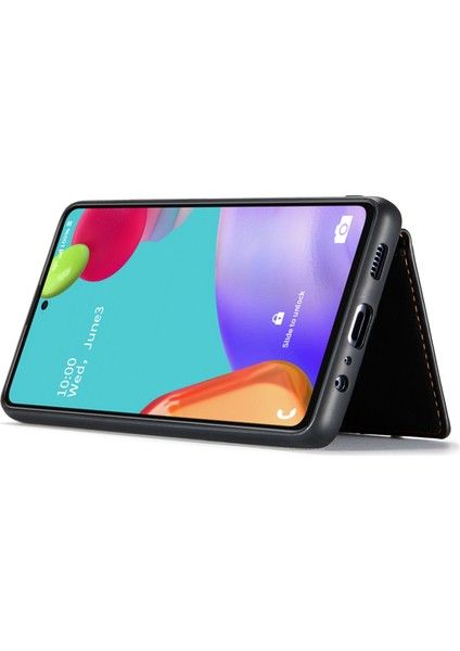 Samsung Galaxy A32 4g (Ab Versiyonu) Çıkarılabilir Manyetik Emilim Cüzdan Telefon Kapağı Kickstand-Black ile Deri Kaplamalı Tpu Kılıfı (Yurt Dışından)