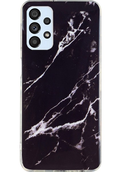 Samsung Galaxy A52 4G/A52 5G/A52S 5g Imd Tpu Tpu Tpu Geri Kapak Bırak-Kötü Mermer Desen Kılıf Black (Yurt Dışından)