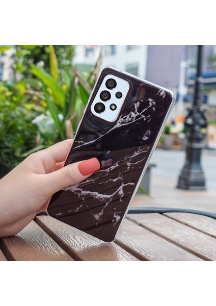 Samsung Galaxy A52 4G/A52 5G/A52S 5g Imd Tpu Tpu Tpu Geri Kapak Bırak-Kötü Mermer Desen Kılıf Black (Yurt Dışından) fiyatları