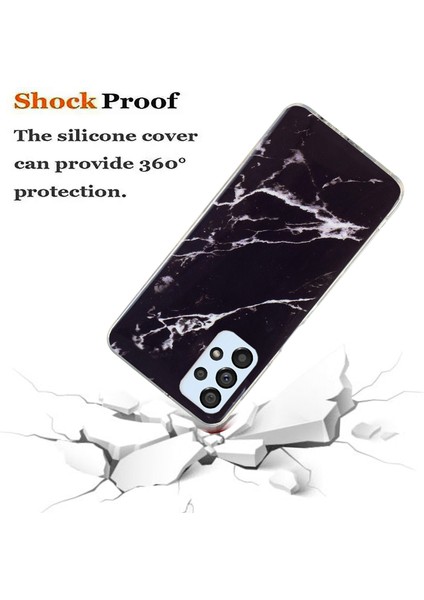 Samsung Galaxy A52 4G/A52 5G/A52S 5g Imd Tpu Tpu Tpu Geri Kapak Bırak-Kötü Mermer Desen Kılıf Black (Yurt Dışından) indirimleri