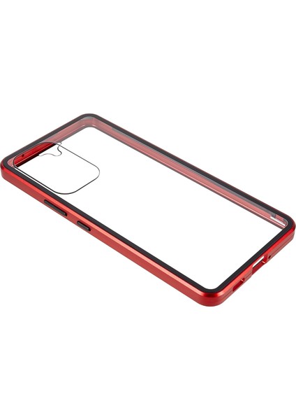 Samsung Galaxy A53 5g Anti-Fall Metal Tamponu+Çift Sandalı Temperli Cam Kabuk 360 Derece Her Şey Dereceli Koruma Manyetik Telefon Kapak-Kırmızı (Yurt Dışından) indirimleri