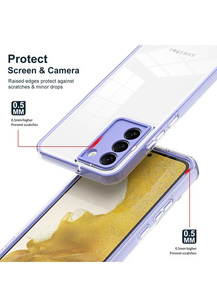Samsung Galaxy S22+5G Şeffaf Damla Geçirmez Tpu Telefon Kılıfı Kamera Lens Koruma Morası (Yurt Dışından) fiyatları