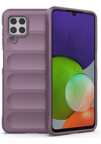 Samsung Galaxy A22 4g (Ab Versiyonu) Konforlu El Hissedilmiş Cep Telefonu Koruyucu Kapak Light Mor Moral (Yurt Dışından)