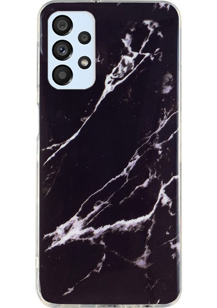 Samsung Galaxy A33 5g Için Anti-Çizelge Esnek Tpu Kılıfı, Imd Mermer Deseni Uyumalı Telefon Kapak Black (Yurt Dışından)