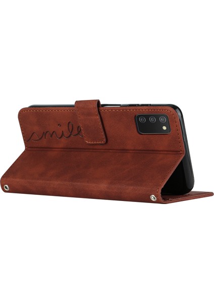 Samsung Galaxy A02S (164.2X75.9X9.1MM) Cilt Dokunuşlu Pu Deri Desresip Heart Yolca Telefon Kılıf Deri Touch Stand Cüzdan Flip Folio Cover-Brown (Yurt Dışından) indirimleri