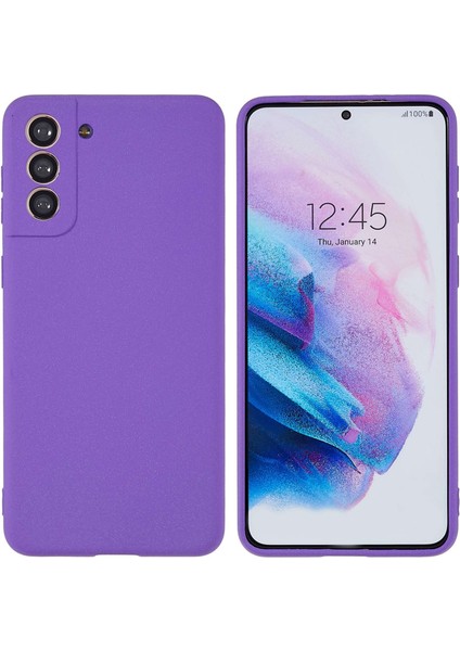 Samsung Galaxy S21+5G Anti-Fall Çift Taraflı Mat Tpu Kılıfı Ultra Ince Cep Telefonu Koruyucu Arka Kapak Morası (Yurt Dışından)