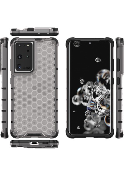 Samsung Galaxy S21 Ultra 5g-Gre Için Petek Deseni Şok Geçirmez Tpu+Pc Combo Kılıf (Yurt Dışından) fiyatları