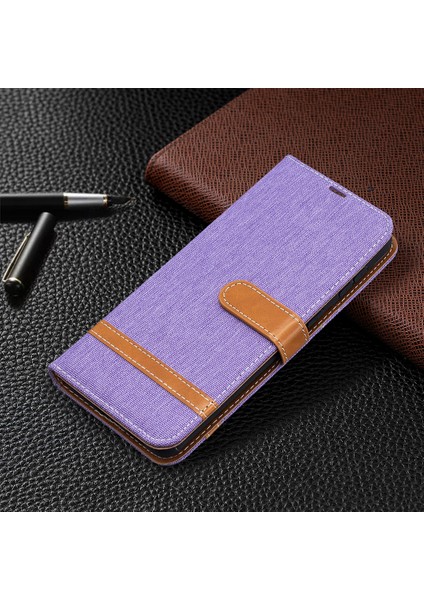 Samsung Galaxy S21+5G Cüzdan Deri Telefon Kapağı Kasa-Mor (Yurt Dışından)