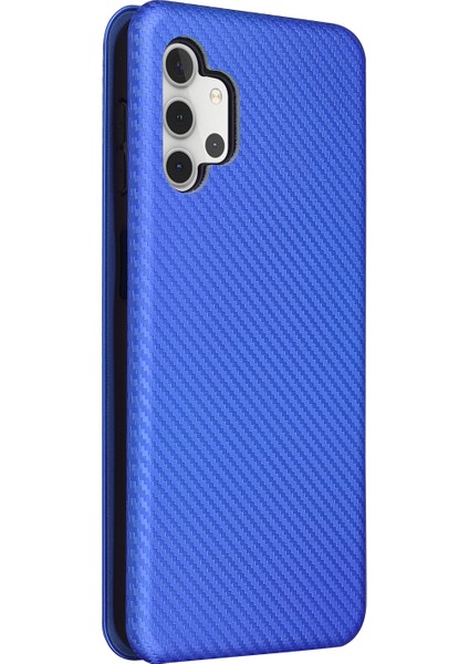 Samsung Galaxy A32 5G/M32 5g-Blue Için Karbon Fiber Deri Otomatik Emici Kasa (Yurt Dışından)