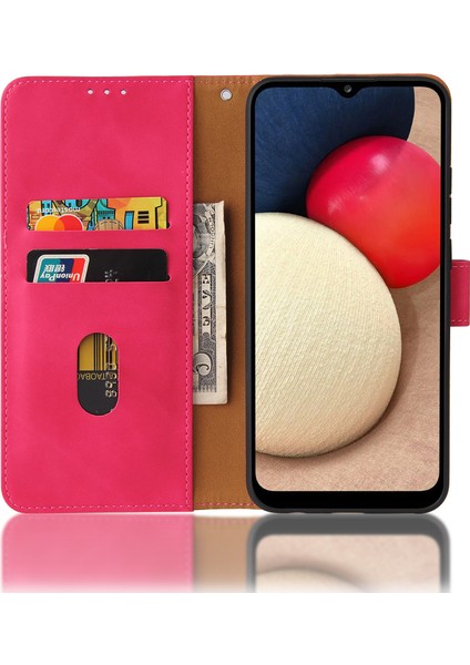 Cüzdan Stand Tasarımı Samsung Galaxy A02S (166.5X75.9X9.2MM) Için Cüzdan Disle Deri Telefon Kılıfı (Yurt Dışından)