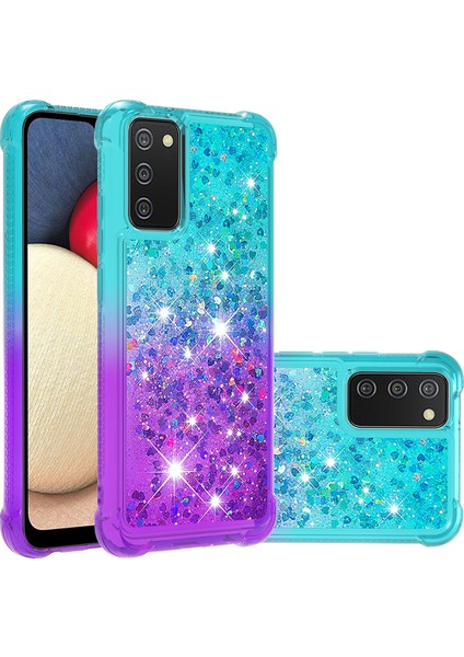 Samsung Galaxy A02S (164.2X75.9X9.1MM)/GALAXY A02S (166.5X75.9X9.2MM) Için Şok Geçirmez Gradyan ve Tpu Kabuğu -Baby Mavi/mor (Yurt Dışından)
