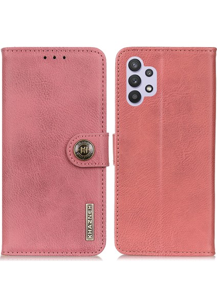 Samsung Galaxy A32 5G/M32 5g-Pınk Için Khazneh Tpu+Pu Deri Cüzdan Stand Telefon Kabuğu (Yurt Dışından)