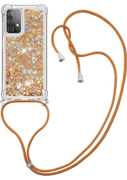 Tpu Quicksand Tasarım Telefon Koruyucu Kabuk Kapağı Samsung Galaxy A52 4G/5G/A52S 5g-Brown Için Asılı Kayış (Yurt Dışından) modelleri