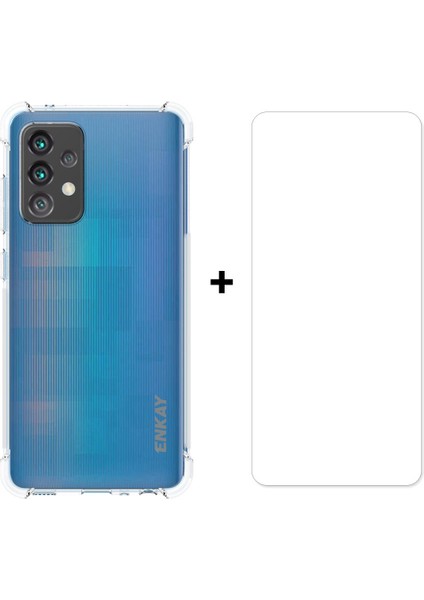 Samsung Galaxy A52 4G/5G/A52S 5g Için 0.26MM 9h 2.5d Temperli Cam Ekran Filmi ile Şeffaf Tpu Kılıf Anti-Slip Tasarım (Yurt Dışından)