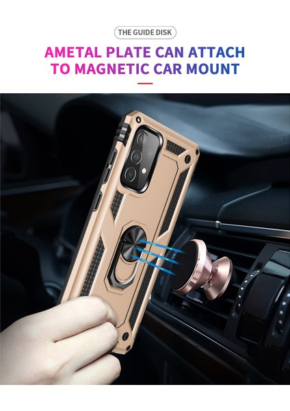 Samsung Galaxy A52 4G/5G/A52S 5g-Gold Için Zırh Anti-Fall Metal Yüzük Kickstand Tasarım Hibrit Pc Tpu Kabuğu (Yurt Dışından) indirimleri