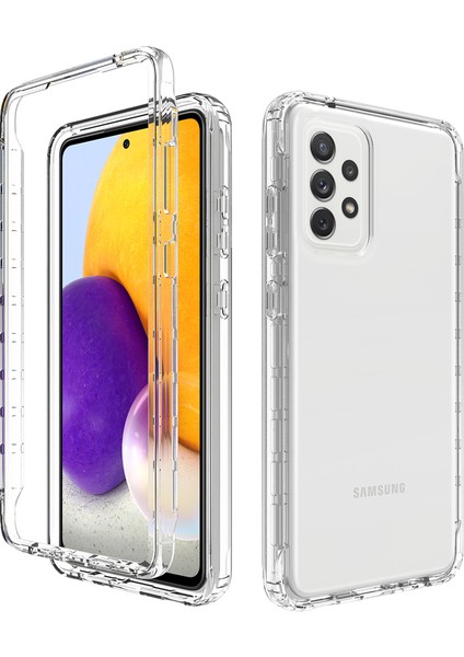 Samsung Galaxy A72 4g/5g-Transparent Için Iyi Korunmuş 2'si 1 Arada Pc+Tpu Gradient Renk Tasarım Telefon Kılıfı (Yurt Dışından)