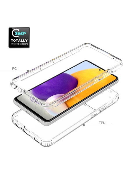 Samsung Galaxy A72 4g/5g-Transparent Için Iyi Korunmuş 2'si 1 Arada Pc+Tpu Gradient Renk Tasarım Telefon Kılıfı (Yurt Dışından) modelleri