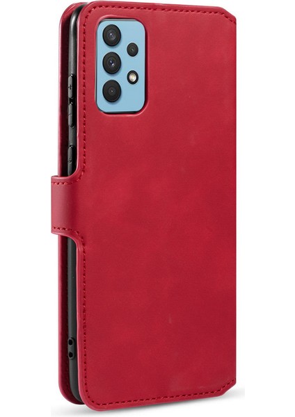 Samsung Galaxy A32 4g (Ab Versiyonu) Için Retro Tarzı Deri Cüzdan Standı Kabuğu Kabuğu (Yurt Dışından)
