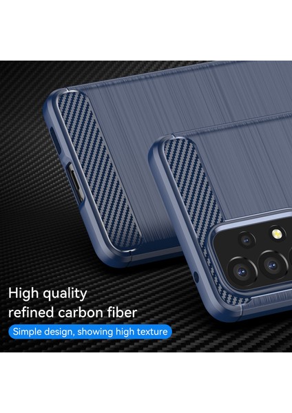 1.8mm Karbon Fiber Doku Tpu Kasa Hava Yastığı Tasarımı Fırçalanmış Yüzey Telefon Koruyucu Kapak Samsung Galaxy A53 5g-Mavi (Yurt Dışından) fiyatları