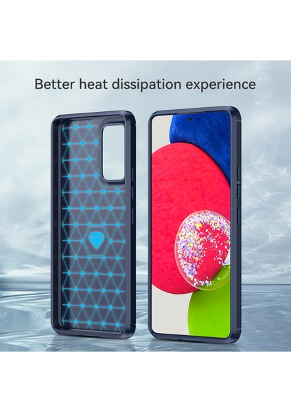 1.8mm Karbon Fiber Doku Tpu Kasa Hava Yastığı Tasarımı Fırçalanmış Yüzey Telefon Koruyucu Kapak Samsung Galaxy A53 5g-Mavi (Yurt Dışından) fırsatları