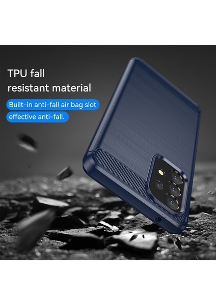 1.8mm Karbon Fiber Doku Tpu Kasa Hava Yastığı Tasarımı Fırçalanmış Yüzey Telefon Koruyucu Kapak Samsung Galaxy A53 5g-Mavi (Yurt Dışından) indirimleri
