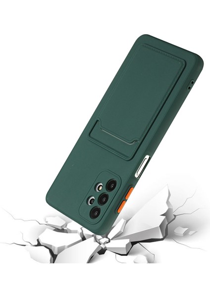 Samsung Galaxy A52 4G/5G/A52S 5g-Dark Green Için Kart Tutucu Kapağı ile Iyi Korumalı Yumuşak Tpu Telefon Kılıfı (Yurt Dışından) modelleri