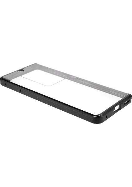 Samsung Galaxy S21 Ultra 5g-Black Için Çift Yan Temperlenmiş Cam Telefon Kılıflı Manyetik Kilit Kurulum Metal Çerçeve (Yurt Dışından) fırsatları