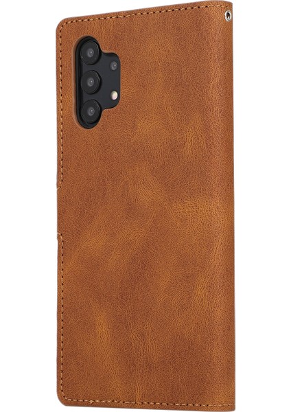 Anti-Drop Fantasy Klasik Deri Kılıf Telefon Stand Samsung Galaxy A32 4g (Ab Versiyonu) -Brown (Yurt Dışından)