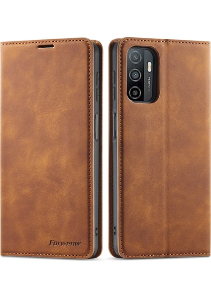 Samsung Galaxy A32 5G/M32 5g-Brown Için Fantasy Serisi Skin Duygu Deri Kılıf (Yurt Dışından)