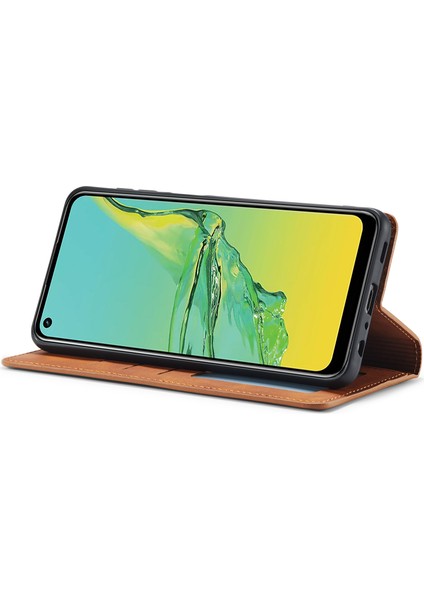 Samsung Galaxy A32 5G/M32 5g-Brown Için Fantasy Serisi Skin Duygu Deri Kılıf (Yurt Dışından)