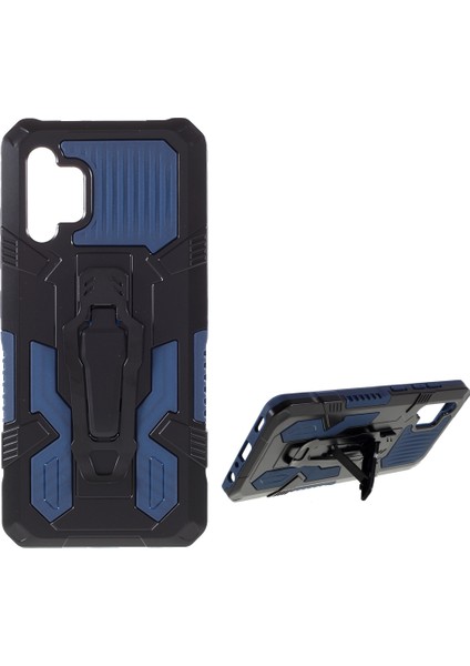 Samsung Galaxy A32 4g Için Kickstand Back Clip Tasarım Hibrit Telefon Kılıfı Kabuğu [ab Versiyonu] -Dark Blue (Yurt Dışından)