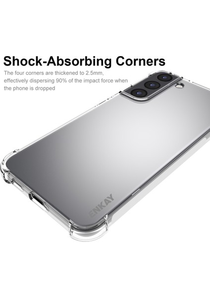 Seviksiz Crystal Clear Tpu Kapak Kalınlaştırılmış Köşeler Samsung Galaxy S22+5G Için Kayma Önleyici Şeridi ile Telefon Kasası (Yurt Dışından)