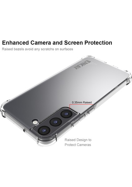 Seviksiz Crystal Clear Tpu Kapak Kalınlaştırılmış Köşeler Samsung Galaxy S22+5G Için Kayma Önleyici Şeridi ile Telefon Kasası (Yurt Dışından)
