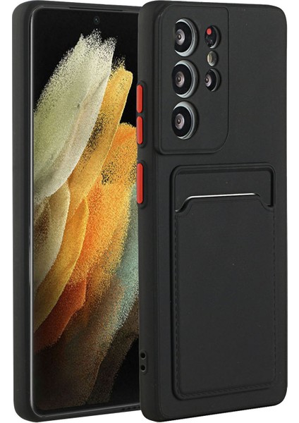 Samsung Galaxy S22 Ultra 5g Yumuşak Tpu Kart Tutucu-Black ile Kamera Koruma Kapağı (Yurt Dışından)
