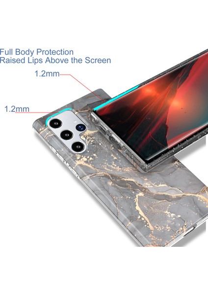 Samsung Galaxy S22 Ultra 5g GW18 Drop Anti-Drop Şık Desen Yumuşak Tpu Imd Telefon Kılıf Durumu Dikkat (Yurt Dışından) modelleri