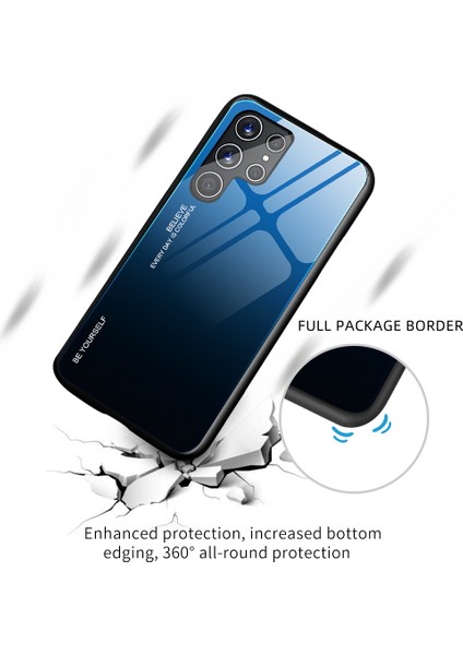 Samsung Galaxy S22 Ultra 5g Gradyan Renk Temsilli Cam Geri+Tpu Çerçevesi Cep Telefonu Vaka-Pembe/mor Için (Yurt Dışından) fiyatları