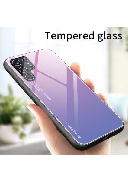 Samsung Galaxy S22 Ultra 5g Gradyan Renk Temsilli Cam Geri+Tpu Çerçevesi Cep Telefonu Vaka-Pembe/mor Için (Yurt Dışından) fırsatları