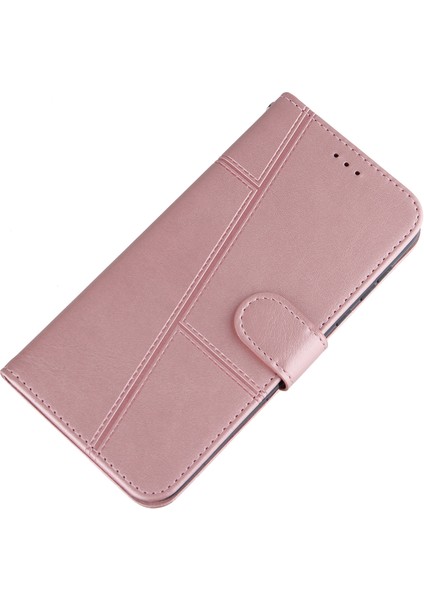 Samsung Galaxy S21 Fe-Pink Için Stand ile Kısa Deri Telefon Kapağı Cüzdan Kılıfı (Yurt Dışından)