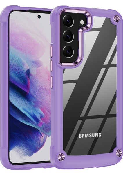 Samsung Galaxy S22+5G Için Cep Telefonu Kılıfı, Scratch-Dayanıklı Pc+Tpu Hibrit Koruyucu Kapak Kılıfı Kayış-Moral/mor (Yurt Dışından)