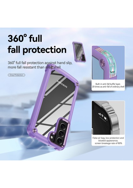 Samsung Galaxy S22+5G Için Cep Telefonu Kılıfı, Scratch-Dayanıklı Pc+Tpu Hibrit Koruyucu Kapak Kılıfı Kayış-Moral/mor (Yurt Dışından)