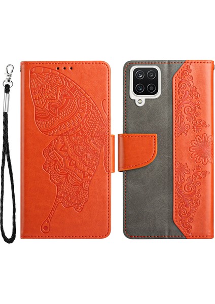 Samsung Galaxy A22 4g (Ab Versiyonu) Cüzdan Stand Telefon Kılıfına Dayanıklı Folio Kelebek Çiçeği ile Telefon Koruyucusu Baskılı-Yörünge (Yurt Dışından)