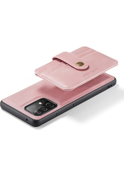 Samsung Galaxy A32 5G/M32 5g Için 2'si 1 Arada Tasarım Deri Kaplamalı Tpu Kapağı Güçlü Mıknatıs Cüzdanı Rfıd Engelleme Cep Telefonu Vaka-Pembe (Yurt Dışından)