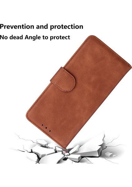 Samsung Galaxy A32 5G/M32 5g-Brown Için Cüzdan Standı Düz Deri Telefon Kasası (Yurt Dışından)