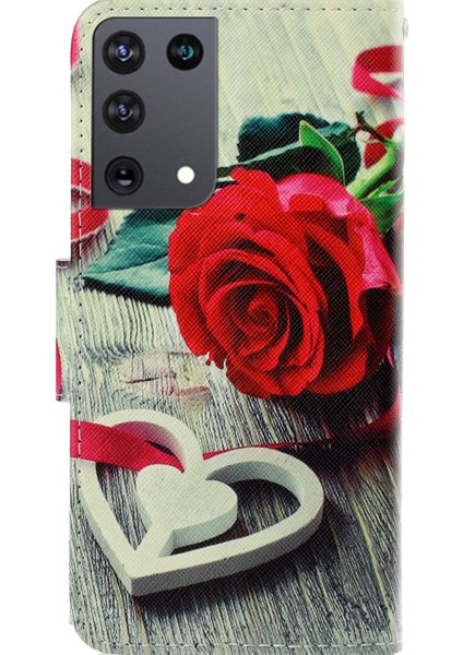 Samsung Galaxy S21 Ultra 5g-Rose Için Pu Deri Cüzdan Stand Telefon Kılıfı (Yurt Dışından) fırsatları