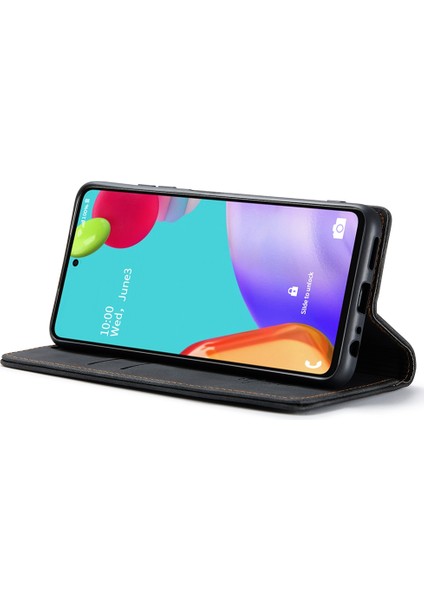 Samsung Galaxy A52 5G/4G/A52S 5g-Black Için Otomatik Emilmiş Deri Cüzdan Stand Kılıfı (Yurt Dışından) modelleri