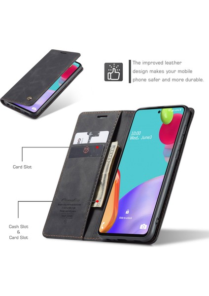 Samsung Galaxy A52 5G/4G/A52S 5g-Black Için Otomatik Emilmiş Deri Cüzdan Stand Kılıfı (Yurt Dışından) indirimleri