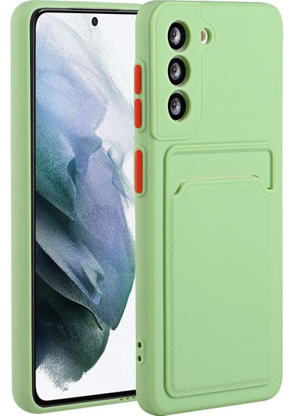 Damla Geçirmez Kart Tutucu Tasarımı Samsung Galaxy S21 Fe-Green Için Esnek Tpu Telefon Kılıfı Kapak (Yurt Dışından)